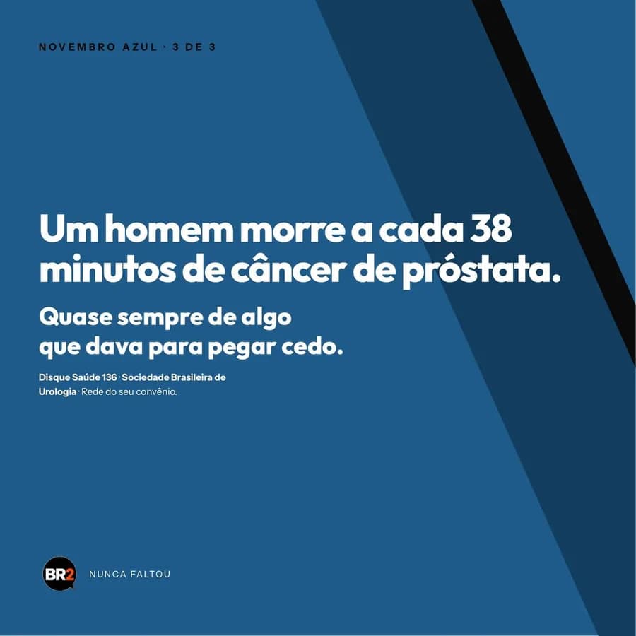 Peça 3 de 3 da campanha Nunca Faltou, criada pela BR2 para Novembro Azul