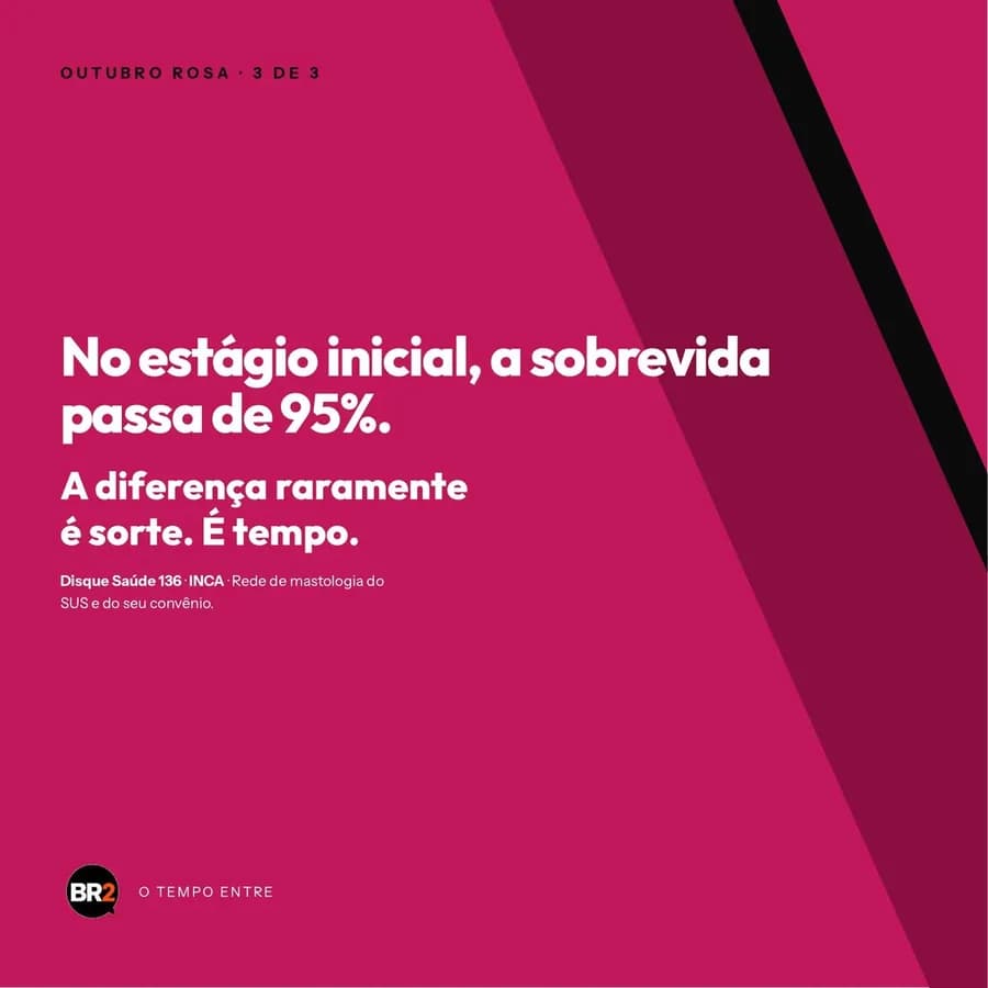 Peça 3 de 3 da campanha O Tempo Entre, criada pela BR2 para Outubro Rosa