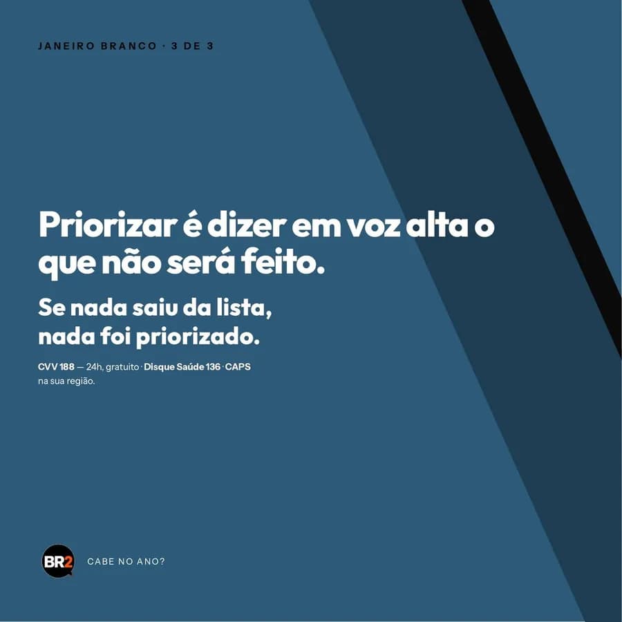 Peça 3 de 3 da campanha Cabe no Ano?, criada pela BR2 para Janeiro Branco
